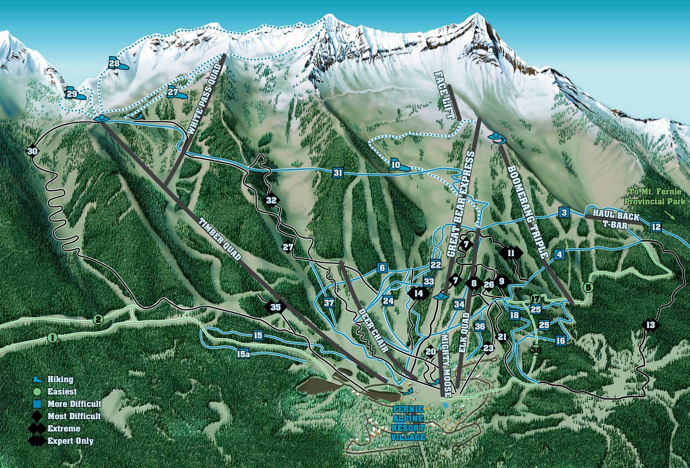 Fernie Alpine Resort Summer Trail Map